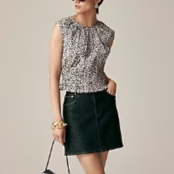 J. Crew Hyacinth Top – Leopard Cotton Poplin (S) - Picture 1 of 4